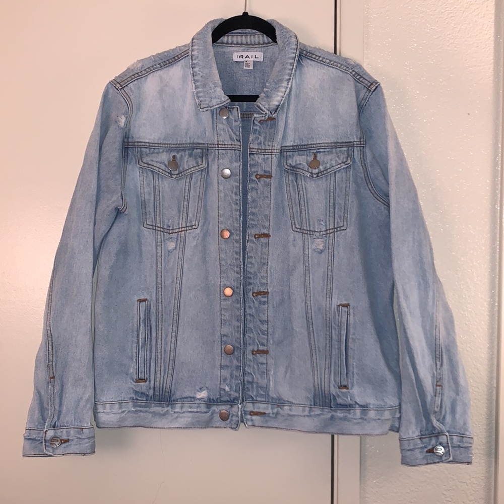 Mens Distressed Denim Jacket by The Rail
